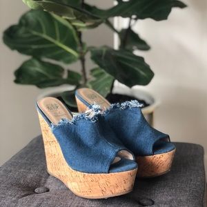 Denim Wedges